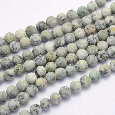 8mm Cornsilk Round Crazy Agate Beads