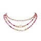 Natural Rose Quartz & Agate Beaded Necklaces Sets for Women(NJEW-JN04129)-2