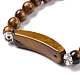 Bracelets de perles en œil de tigre naturel avec breloque(BJEW-K164-B06)-3