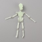 Luminous PVC Big Pendants, for Halloween, Skeleton, Light Green, 101x30x14.5mm, Hole: 1.6mm(KY-WH0045-44A)