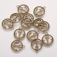 Tibetan Style Alloy Pendants, Anchor, Cadmium Free & Nickel Free & Lead Free, Antique Bronze, 18x15.5x2mm, Hole: 1.5mm(X-TIBEP-3768-AB-FF)