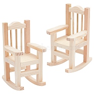 Natural Pine Wood Home Decorations, Rocking Chair, BurlyWood, 58x70x108mm(DJEW-PH0002-10)
