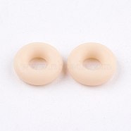 Silicone Beads, DIY Bracelet Making, Donut, PeachPuff, 5x2mm, Hole: 1mm(SIL-E001-S-10)