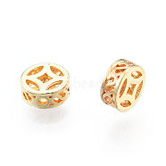 Brass Beads, Nickel Free, Copper Cash, Real 18K Gold Plated, 6x2.5mm, Hole: 1.2mm(KK-N259-55A-01)
