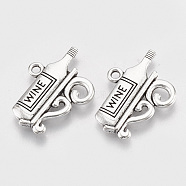 Tibetan Style Alloy Pendants, Wine, Lead Free & Cadmium Free, Antique Silver, 16.5x22x2mm, Hole: 1.6mm, about 285pcs/500g(TIBEP-T052-05AS-RS)