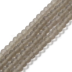 Transparent Glass Beads Strands, Faceted, Frosted, Rondelle, Light Grey, 3mm, Hole: 1mm(EGLA-A034-T2mm-MD16)