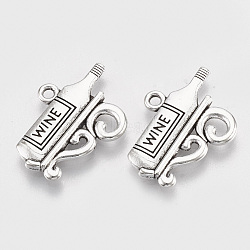 Tibetan Style Alloy Pendants, Wine, Lead Free & Cadmium Free, Antique Silver, 16.5x22x2mm, Hole: 1.6mm, about 285pcs/500g(TIBEP-T052-05AS-RS)