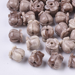 Synthetic Coral Beads, Dyed, Two Tone, Tulip, Rosy Brown, 8.5x8mm, Hole: 1.5mm(CORA-R017-28-B04)