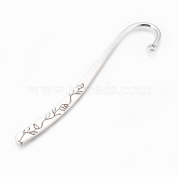 Tibetan Style Alloy Bookmarks Findings, Antique Silver, 120x22x2.5mm, Hole: 3mm(PALLOY-E449-11AS)