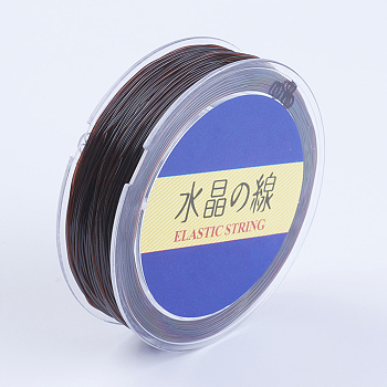 Japanese Round Elastic Crystal String, Elastic Beading Thread, for Stretch Bracelet Making, Saddle Brown, 1mm, 30yards/roll, 90 feet/roll