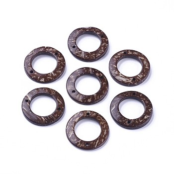 Coconut Links, Ring, Coffee, 30x4mm, Hole: 2mm