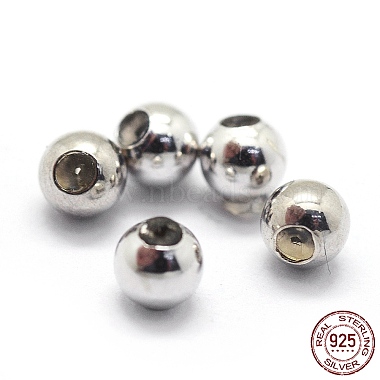 Platinum Round Sterling Silver Spacer Beads