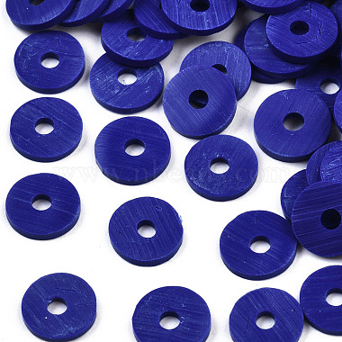 Dark Blue Disc Polymer Clay Beads