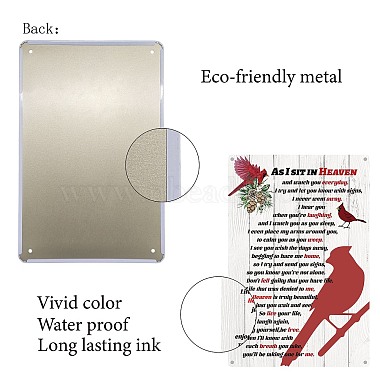 rectangle avec mot affiche de signe de fer en métal vintage(AJEW-WH0157-179)-3