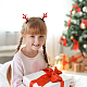 ANATTASOUL 10 Pairs 10 Style Christmas Theme Antler Cloth & Iron Alligator Hair Clips(MRMJ-AN0001-02)-5