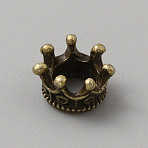Alloy European Beads, Large Hole Beads, Crown, Antique Bronze, 9x6.5mm, Hole: 6mm(FIND-WH0191-49B-AB)
