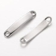 304 Stainless Steel Links connectors, Rectangle, Stainless Steel Color, 35x6x1.5mm, Hole: 3x3mm(STAS-G141-07P)