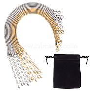 ARRICRAFT 10Pcs 2 Colors 304 Stainless Steel Snake Chain Bracelets, with Rectangle Velvet Pouches, Platinum & Golden, 7-7/8 inch(200mm), 2.5mm, 5pcs/color(BJEW-AR0001-02)