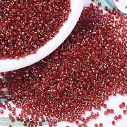 MIYUKI Delica Beads, Cylinder, Japanese Seed Beads, 11/0, (DB0295) Lined Red AB, 1.3x1.6mm, Hole: 0.8mm, about 2000pcs/10g(X-SEED-J020-DB0295)