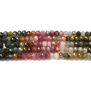 Natural Tourmaline Beads Strands, Rondelle, Faceted, Grade A, 4x3mm, Hole: 0.7mm, about 134pcs/strand, 15.35''(39cm)(G-E608-C06)
