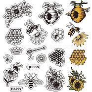 Custom PVC Plastic Clear Stamps, for DIY Scrapbooking, Photo Album Decorative, Cards Making, Stamp Sheets, Film Frame, Bees, 160x110x3mm(DIY-WH0439-0306)