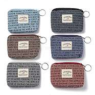 Word Pattern Clothlike Bags, Change Purse, with Handle Ring, Mixed Color, 9x12x0.95cm(ABAG-C005-03)
