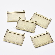 Tibetan Style Pendant Cabochon Settings, Antique Bronze, Lead Free, Cadmium Free and Nickel Free, Rectangle, 49mm long, 31mm wide, 3mm thick, Hole: 2.5mm(MLF11213Y-NF)