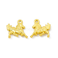 Rack Plating Alloy Pendants, Cadmium Free & Lead Free & Nickle Free, Horse Charms, Matte Gold Color, 15.5x16x2.5mm, Hole: 1.6mm(FIND-G045-14MG)
