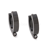 304 Stainless Steel Huggie Hoop Earrings Findings, with Vertical Loop, Ring, Electrophoresis Black, 15.5x14x3mm, Hole: 1.6mm, Pin: 1mm(STAS-I167-01A-EB)