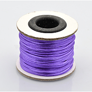 Macrame Rattail Chinese Knot Making Cords Round Nylon Braided String Threads, Satin Cord, Mauve, 1mm, about 32.8 yards(30m)/roll(NWIR-O001-05)