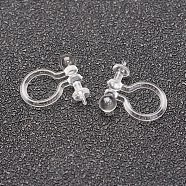 Plastic Clip-on Earring Findings, Clear, 10.5x11x3mm, pin: 0.7mm(X-KY-F007-04-3mm)