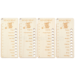 4Pcs Wood Thread Winding Boards, Floss Bobbin, Thread Organizer Card for Cross-Stitch, BurlyWood, 141x60x3mm(AJEW-WH0534-51C)