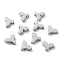 304 Stainless Steel Charms, Fishtail, Stainless Steel Color, 8x10.5x3mm, Hole: 1.8mm(STAS-F271-11P)
