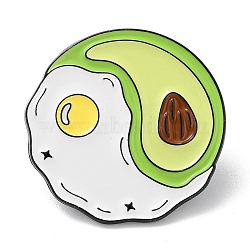 Zinc Alloy Brooches, Enamel Pins, for Backpack Cloth, Avocado, Moon, 30x31x1mm(JEWB-O013-01C-EB)