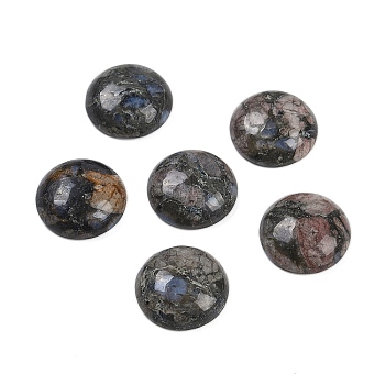 Natural Glaucophane Cabochons, Half Round, 18x6~8mm