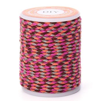 4-Ply Polycotton Cord, Handmade Macrame Cotton Rope, for String Wall Hangings Plant Hanger, DIY Craft String Knitting, Deep Pink, 1.5mm, about 4.3 yards(4m)/roll