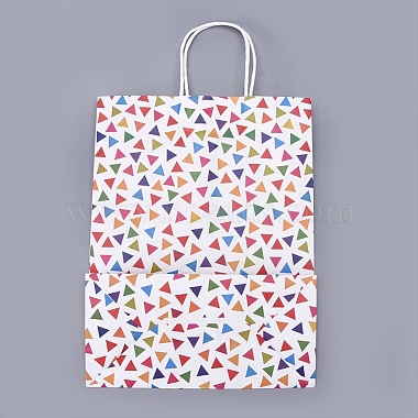 Triangle Pattern Party Present Gift Paper Bags(DIY-I030-01B)-3