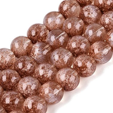Transparent Half Spray Painted Glass Beads Strands(GLAA-Q110-02A-08)-1