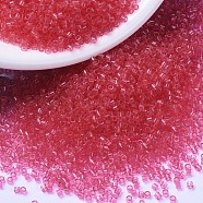 MIYUKI Delica Beads, Cylinder, Japanese Seed Beads, 11/0, (DB1308) Dyed Transparent Bubble Gum Pink, 1.3x1.6mm, Hole: 0.8mm, about 2000pcs/10g(X-SEED-J020-DB1308)