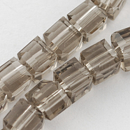 Glass Bead Strands, Faceted, Cube, Tan, 7~8x7~8x7~8mm, Hole: 1mm, about 72pcs/strand, 21.6 inch(X-GLAA-R041-8x8mm-27)