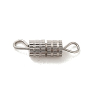 304 Stainless Steel Screw Claps, Stainless Steel Color, 16x4x4mm, Hole: 2x1.5mm(STAS-O006-03P)