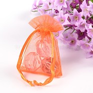 Organza Gift Bags, Organza Pouches for Potpourri, Orange, 7x5x0.2cm(OP110-6)