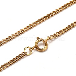 304 Stainless Steel Curb Chain Necklaces, with Spring Ring Clasps, Golden, 17.05 inch(43.3cm), 2mm(X-NJEW-JN02908)