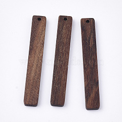 Undyed Walnut Wood Big Pendants, Rectangle/Bar, Saddle Brown, 52x7.5x3mm, Hole: 1.6mm(WOOD-T023-01)