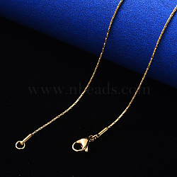 PVD Vacuum Plating 304 Stainless Steel Coreana Chain Necklace, with Lobster Claw Clasp, Real 18K Gold Plated, 19.68 inch(50cm)x1.6mm(NJEW-S420-005D-G)