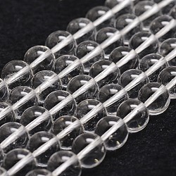 Natural Quartz Crystal Bead Strands, Round, Grade A, Clear, 6mm, Hole: 1mm, about 61pcs/strand, 14.9 inch~15.1 inch(G-G735-21-6mm-A)