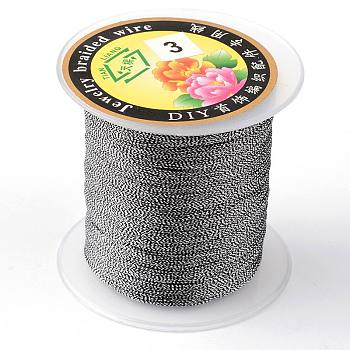 Round Metallic Thread, Embroidery Thread, 6-Ply, Colorful, 0.6mm, about 87.48 yards(80m)/roll