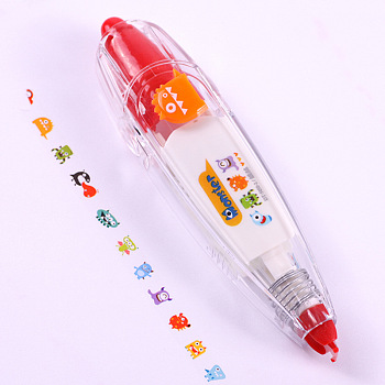 ABS Decoration Tape Pen, Cute Correction Tape, DIY Scrapbooking Stickers, Red, 11x2.7x2cm