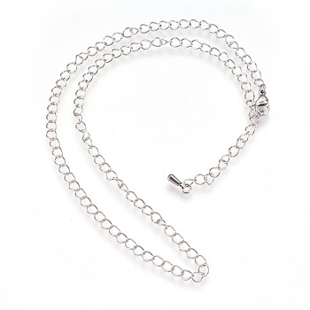 304 Stainless Steel Cable Chain Necklaces, teardrop, Stainless Steel Color, 16.33 inch(41.5cm), Drop: 8x3mm