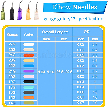 benecreat 120 pcs 12 couleurs plastique fluide précision aiguille émoussée conseils de distribution(TOOL-BC0001-22)-4